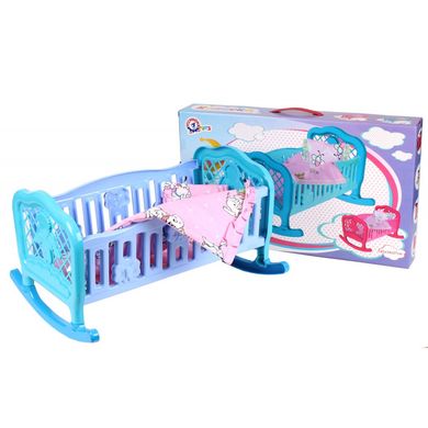 Фото товара - Кроватка для куклы или Пупса, с набором постели, Украина 4524, ТехноК 4524