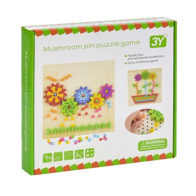 Детская деревянная развивающая игра - Мозаика с шестеренками и резиночками, С35953