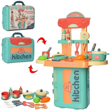 Фото товара - Детская Кухня игровая с набором аксессуаров - посудка, продукты,  008-976A