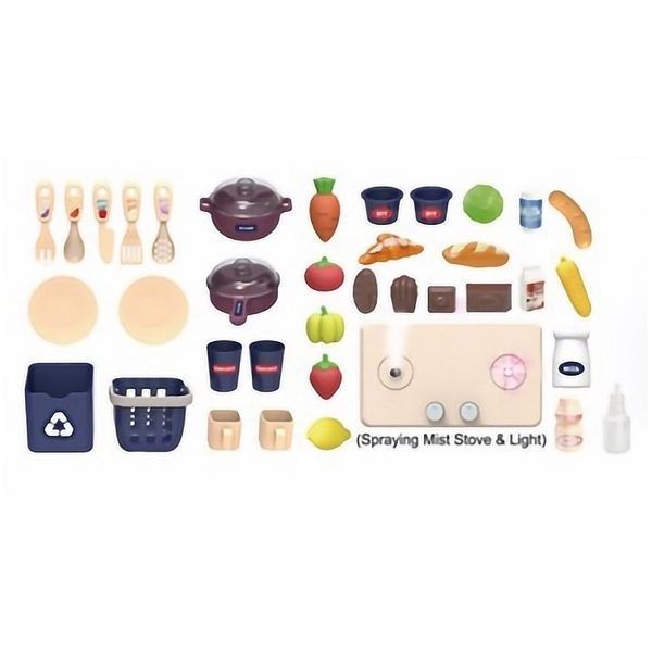Набор Детской кухни с эффектом пара и водой в мойке, компактніе размеры -   42T-3 - изображение