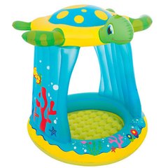 Фото товара - Детский надувной бассейн Черепаха для малышей с навесом, Besteway 52219