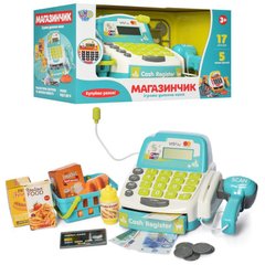 Фото товара - Игровой набор в магазин - с кассовым аппаратом (для мальчика) , сканнер. микрофон, монеты,  M 4391