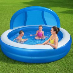 Надувной круглый бассейн, семейного типа с навесом, Besteway 54337
