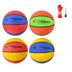 Яркий резиновый баскетбольный мяч - микс цветов (размер 7), Extreme motion BB2116