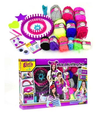Фото товара - Детский набор для Вязания шапок и шарфов и помпончиков "Knitting Studio", со станком на подставке, МВК-287,  МВК-287