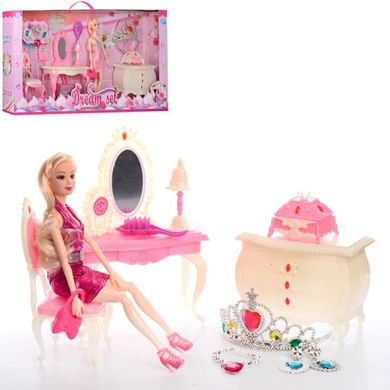 Фото товара - Кукла игровой набор с нарядами, мебель, аксессуары,  989-4