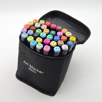 Фото товару Набір двосторонніх маркерів, 36 кольорів, в чохлі, ST00876, Marco ST00876