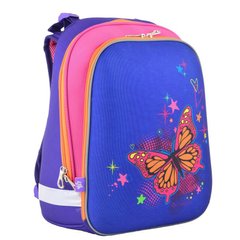 Ранец (школьный рюкзак на 1-3 класс) - каркасный школьный для девочки розовый - Бабочки, H-12, размер 38*29*15, 554579, 1 Вересня 554579