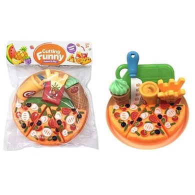 Фото товара - Набор игрушечных продуктов на липучке - фастфуд с пиццей и досочкой,  6612