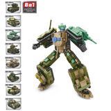 Конструктор 8 в 1 - 8 танков собираются в одного большого робота -  Kids Bricks   KB 3006 - изображение
