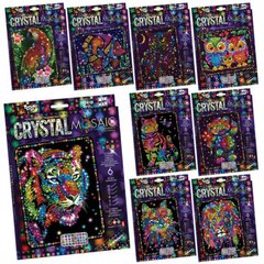 Набор для творчества - Картина мозаика "Блестящая мозаика с кристалов", CRYSTAL MOSAIC Украина CRM-01-01,02,03