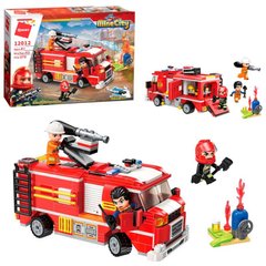 Конструктор - про пожарников - фото Конструктор - Пожарная машина с пожарниками и открывающимися дверьми