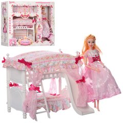 Набор с шарнирной куклой - кукла с - двухъярусной роскошной кроваткой,  6951-A