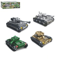 Набор конструкторов - 4 вида танков - серия армия
