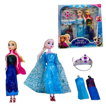 JM013A3, froz - Набір з ляльками зі світу Холодне сердце (Frozen) Ельза та Анна з набором суконь