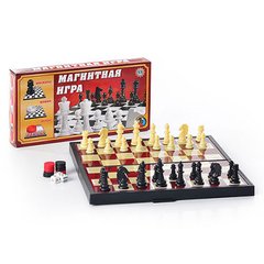 Дорожный набор игр магнитный 3 в 1 шахматы, шашки и нарды, 9731