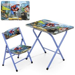 Детская мебель - фото Набор детской складной мебели (столик, стульчик), для мальчика - Человек паук