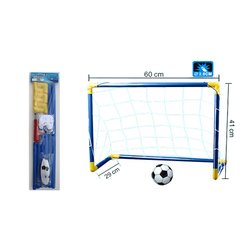 Набір - складні дитячі ворота із сіткою та м'ячиком для ігор у футбол