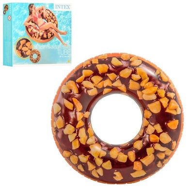 Надувной круг - Шоколадный Пончик, 114 см, ремкомплект, Intex 56262, INTEX 56262