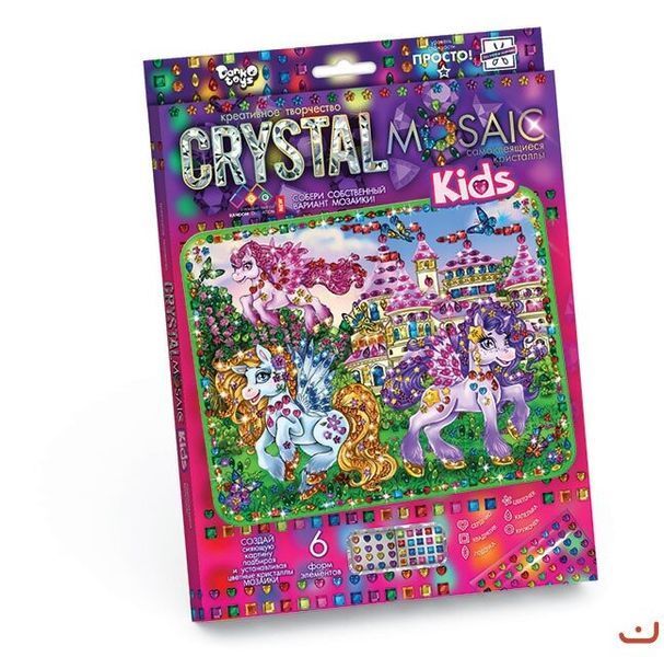 Набор для творчества - Картина мозаика "Блестящая мозаика с кристалов", CRYSTAL MOSAIC KIDS Украина CRMk-01 -   CRMk-01-01,02,03,04...10 - изображение