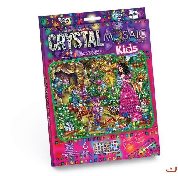 Набор для творчества - Картина мозаика "Блестящая мозаика с кристалов", CRYSTAL MOSAIC KIDS Украина CRMk-01 -   CRMk-01-01,02,03,04...10 - изображение