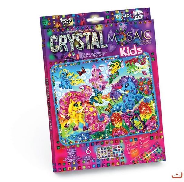 Набор для творчества - Картина мозаика "Блестящая мозаика с кристалов", CRYSTAL MOSAIC KIDS Украина CRMk-01 -   CRMk-01-01,02,03,04...10 - изображение