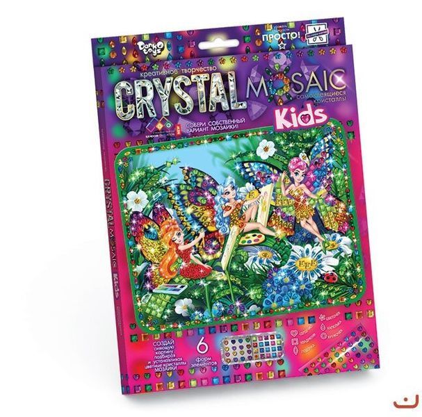 Набор для творчества - Картина мозаика "Блестящая мозаика с кристалов", CRYSTAL MOSAIC KIDS Украина CRMk-01 -   CRMk-01-01,02,03,04...10 - изображение