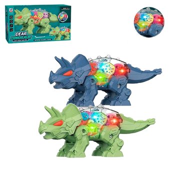 6039 - Іграшковий динозавр Трицератопс - робот із шестернями, звук, світло