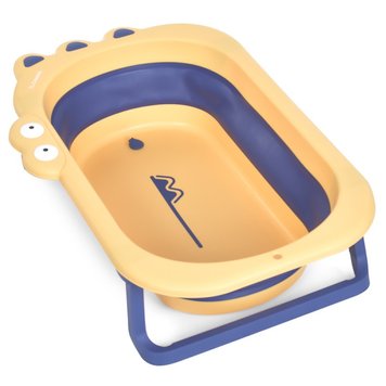 El Camino ME 1141 - Силіконова складна ванна для купання немовлят у вигляді крокодила, є зливний клапан