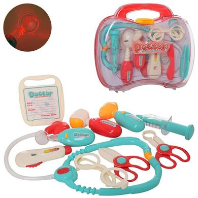 Детский игровой набор Доктор в чемодане, инструменты, свет на батарейке (табл.), 660-69-70,  660-69-70