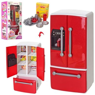 Фото товара - Игрушечный холодильник для кукольной кухни с набором посуды, Limo Toy 66081-3