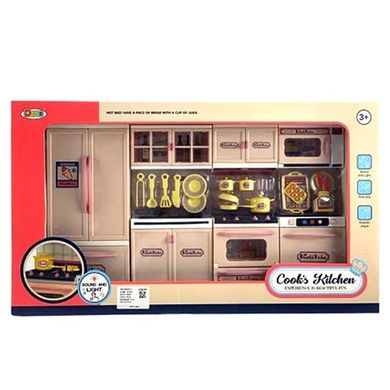 D663V-3 - Набор мебели для куклы - Кухня | холодильник, плита, набор миниатюрной посуды
