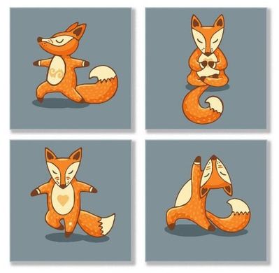 Фото товару Картина за номерами "Поліптих: Yoga-fox" ★★ KNP011, Идейка 111167