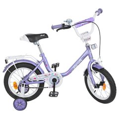 Велосипеды  - фото Детский двухколесный велосипед для девочки 14 дюймов (сиреневый), Y1483