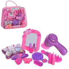 Фото товару Ігровий набір перукаря в сумочці для дітей - дзеркало, фен, шпильки, косметика,  A297