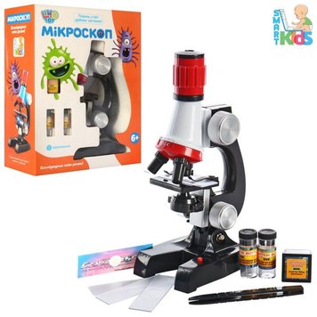 Limo Toy 0008, 2121 - Дитячий навчальний набір - мікроскоп, аксесуари, світло, збільшення до 1200, 0008