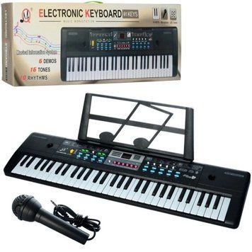 Детский синтезатор 61 клавиша, микрофон, запись, 16 тонов, 10 ритмов, USB&nbsp;, MQ601-605UFB -   MQ601-605UFB - изображение