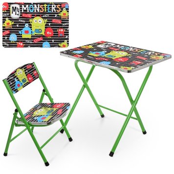 Bambi (Бамбі) A19-MONST - Набір складних меблів для дітей (столик, стільчик), хлопчикові від 3 років, монстрики
