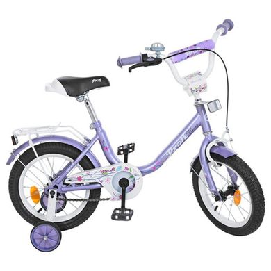 Фото товару Дитячий двоколісний велосипед для дівчинки 14 дюймів (бузковий), Y1483, Profi Y1483