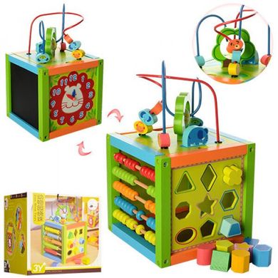 Универсальная игрушка для малышей для развития - Сортер, счеты, часы, доска для рисования MD 1060,  MD 1060