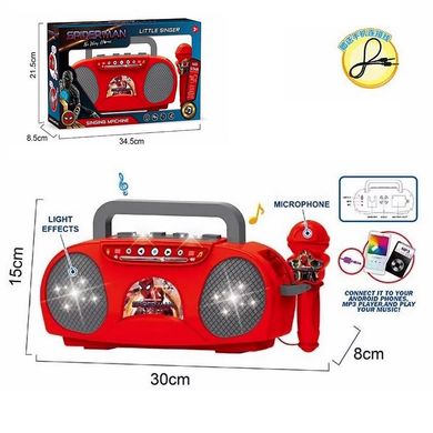5804A - Колонка в виде магнитофона - караоке центр - Человек паук