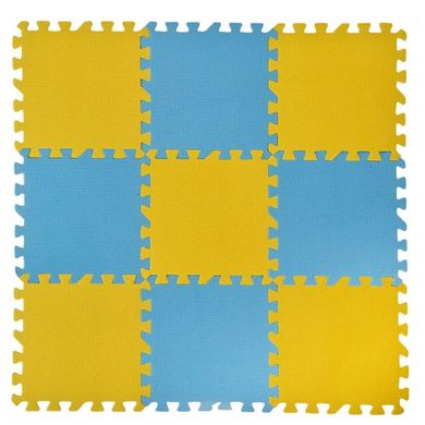 Фото товару М'який килимок пазл - жовто-блакитний - 30 х 30 см пластина,  K89404