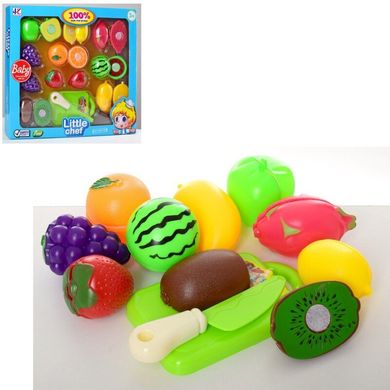 Фото товару Ігровий набір продукти на липучці - фрукти на липучках, досточка, ніж, 9 штук,  HL8701-HL8801