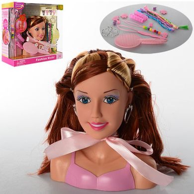 Фото товару Лялька-манекен для модниць - голова для зачісок, 17 см з аксесуарами, Defa 8056