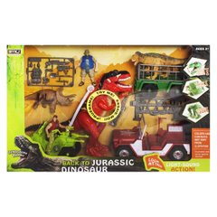 Набор - Охотники за динозаврами, (Джип и мотоцикл) В стиле Парк Юрского Периода, (тиранозавр и трицераптор)  7733A/B 2