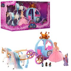 Сказочные замки, Кареты - фото Подарочный набор Золушка Кукла с каретой и лошадью 778397/201 в коробке 49-20-26 см