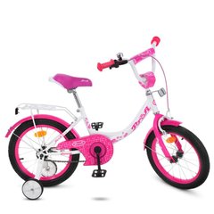 - фото Дитячий двоколісний велосипед PROFI 16 дюймів для дівчинки - біло-рожевий, Princess  - замовити за низькою ціною  в інтернет магазині іграшок Сончік