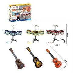 Музичні іграшки - фото Набір - дитяча барабанна установка та гітара - "школа року"  - замовити за низькою ціною Музичні іграшки в інтернет магазині іграшок Сончік