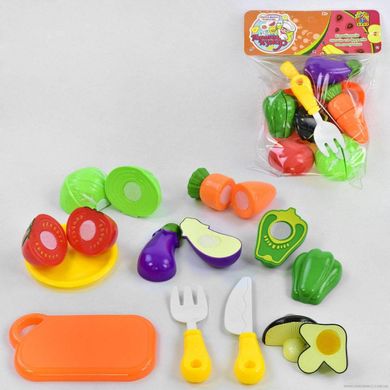 Фото товара - Игровой набор продукты на липучке Хороший повар - овощи 6 штук, досточка, нож, 1031,  1031