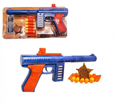 Набор - детский пистолет, стреляющий нерфами со звездой шерифа,  909 D